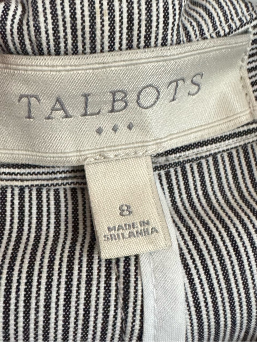 Talbots Black and White Pinstripe Blazer size 8(A-47) - Picture 4 of 6
